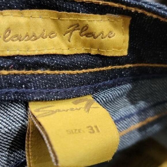 Seven7 Women's Classic Flare Jeans Dark size 31 Dark Blue New - Picture 5 of 6
